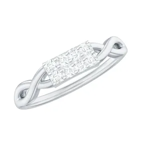 Illusion Set Round Diamond Infinity Style Promise Ring