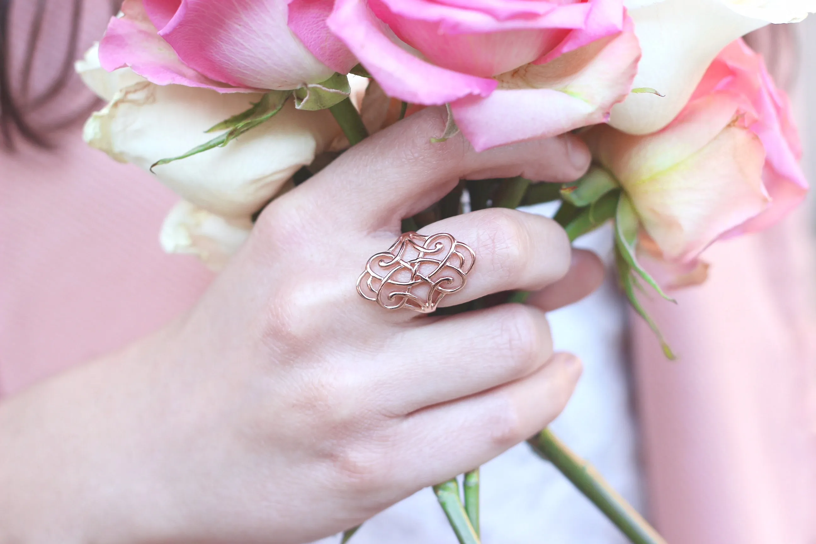 Infinite Love, Adjustable Ring, White Rhodium