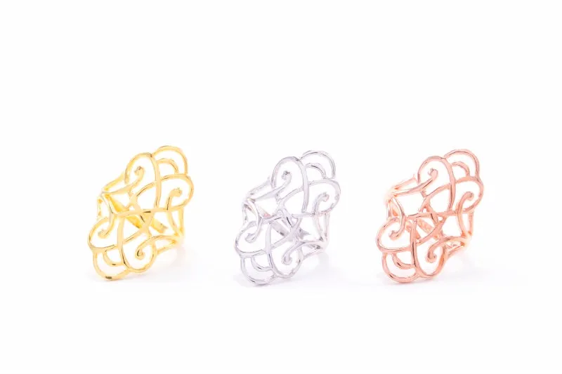 Infinite Love, Adjustable Ring, White Rhodium