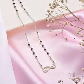 Infinite Radiance CZ Rhodium-Plated 925 Sterling Silver Mangalsutra