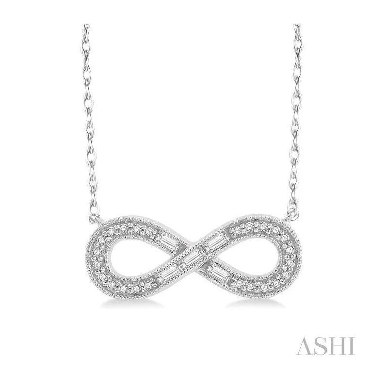 Infinity Baguette Diamond Fashion Necklace