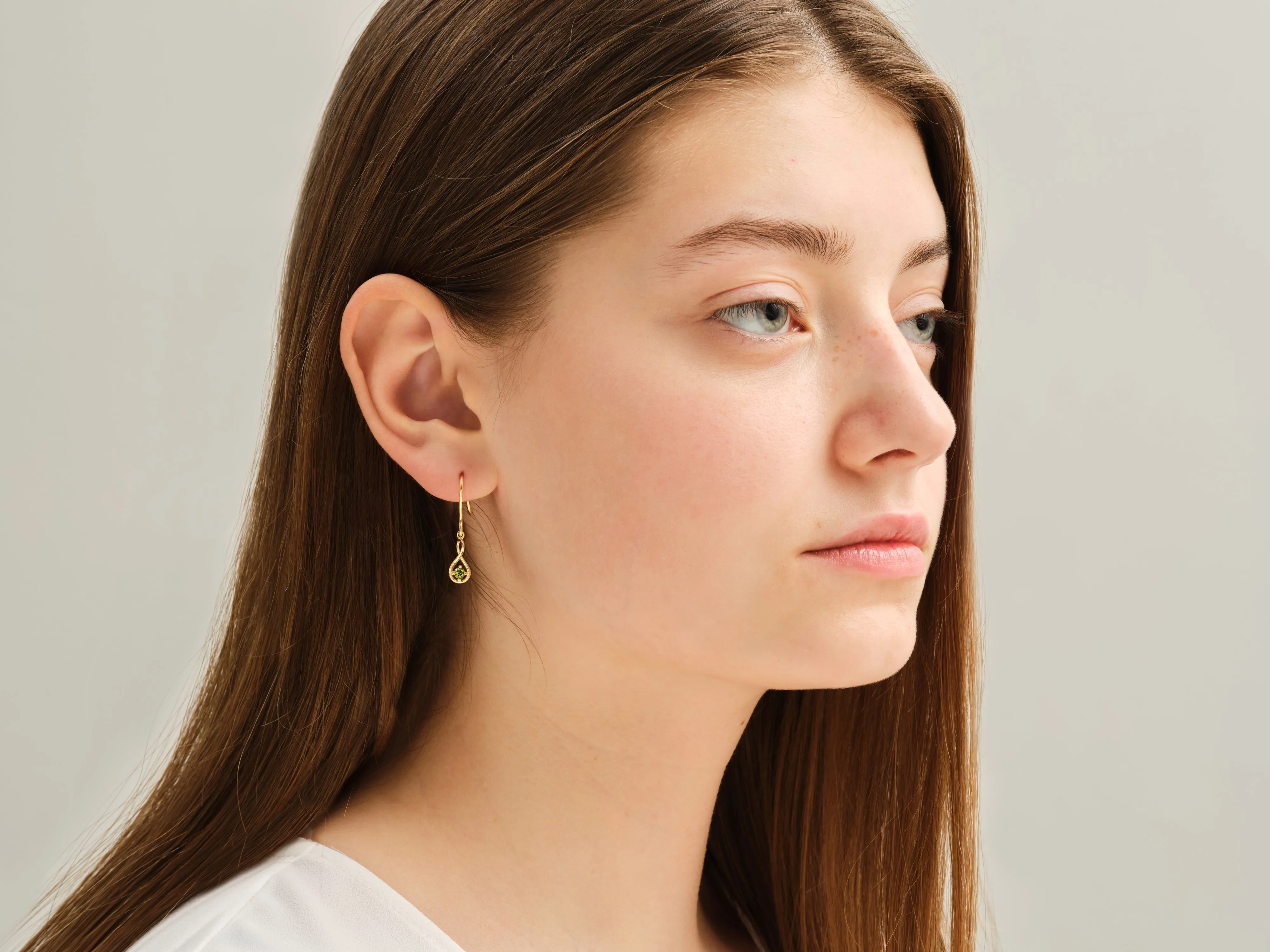 Infinity Birthstone Drop Earrings - Gold Vermeil