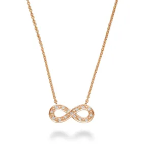 Infinity Diamond Necklace In Rose Gold