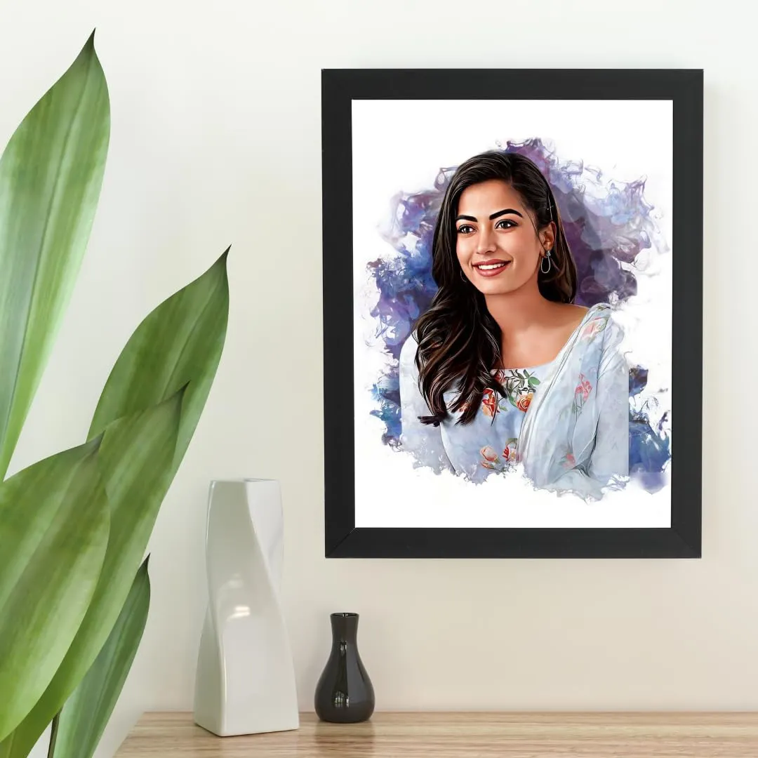 Infinity Gift's Customised Digital Handmade Smock Pattern Oil Painting | Gift For - Anniversary | Birthday | Wife | Husband | Sister | Gift For SomeOne (Black ) (8x12)