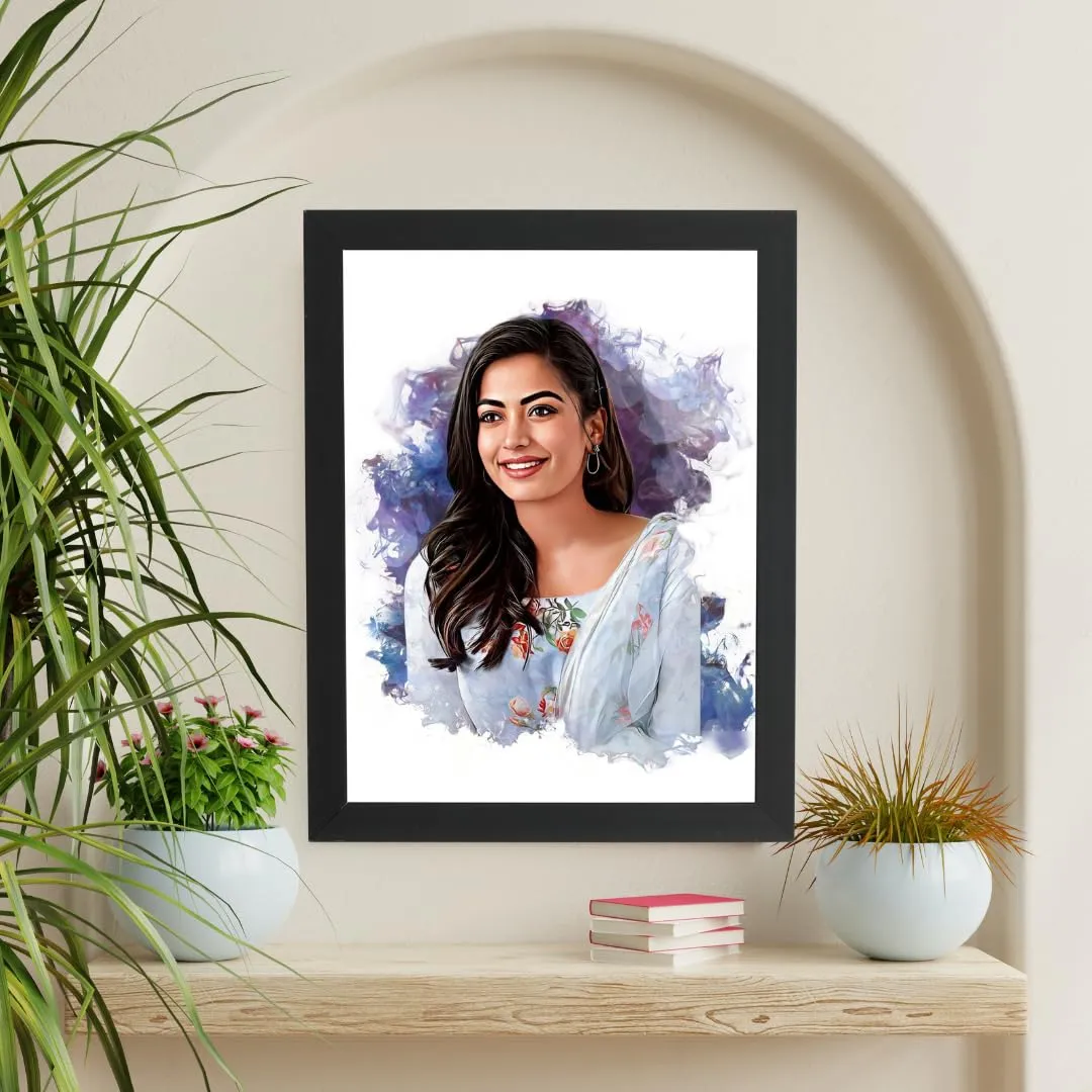 Infinity Gift's Customised Digital Handmade Smock Pattern Oil Painting | Gift For - Anniversary | Birthday | Wife | Husband | Sister | Gift For SomeOne (Black ) (8x12)