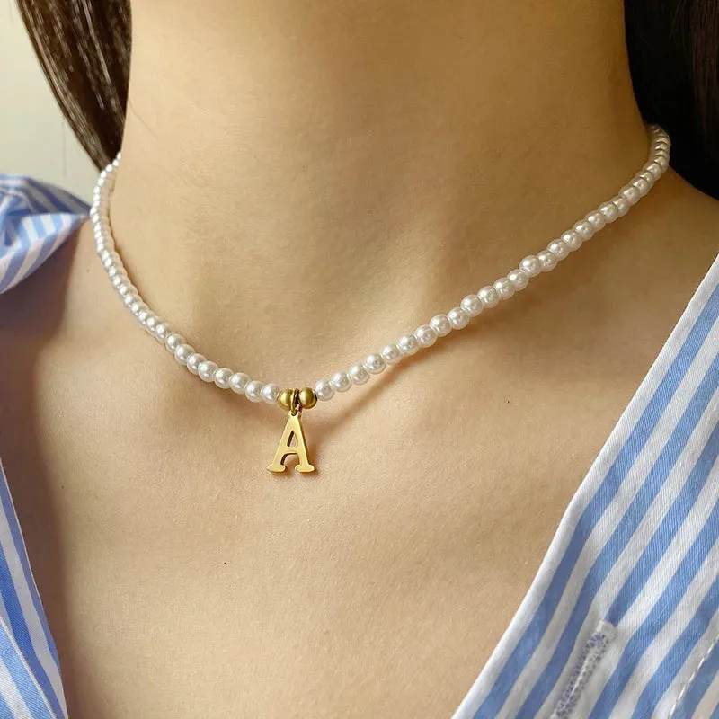 Initial Pearl Necklace