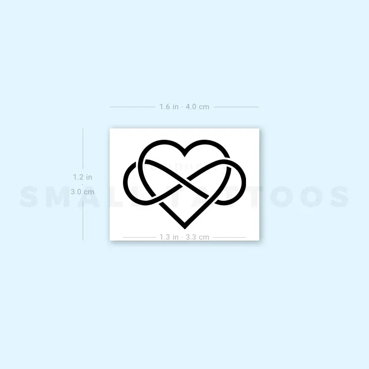 Intertwined Heart And Infinity Temporary Tattoo (Set of 3)