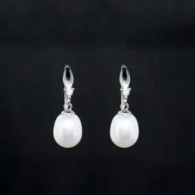 Isla X - Real Silver Freshwater Pearl Drop Earrings