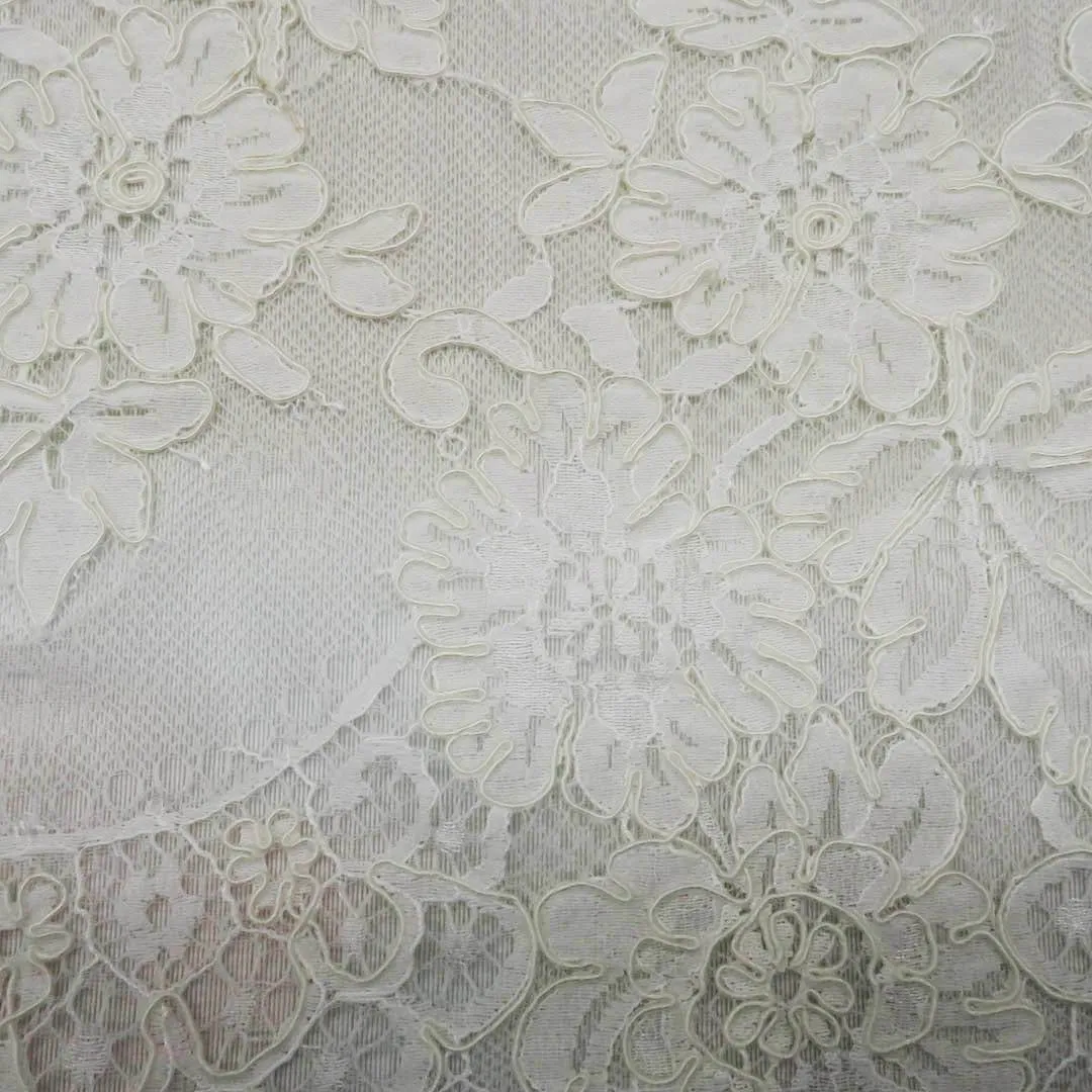 Ivory Corded Floral French Bridal Trim