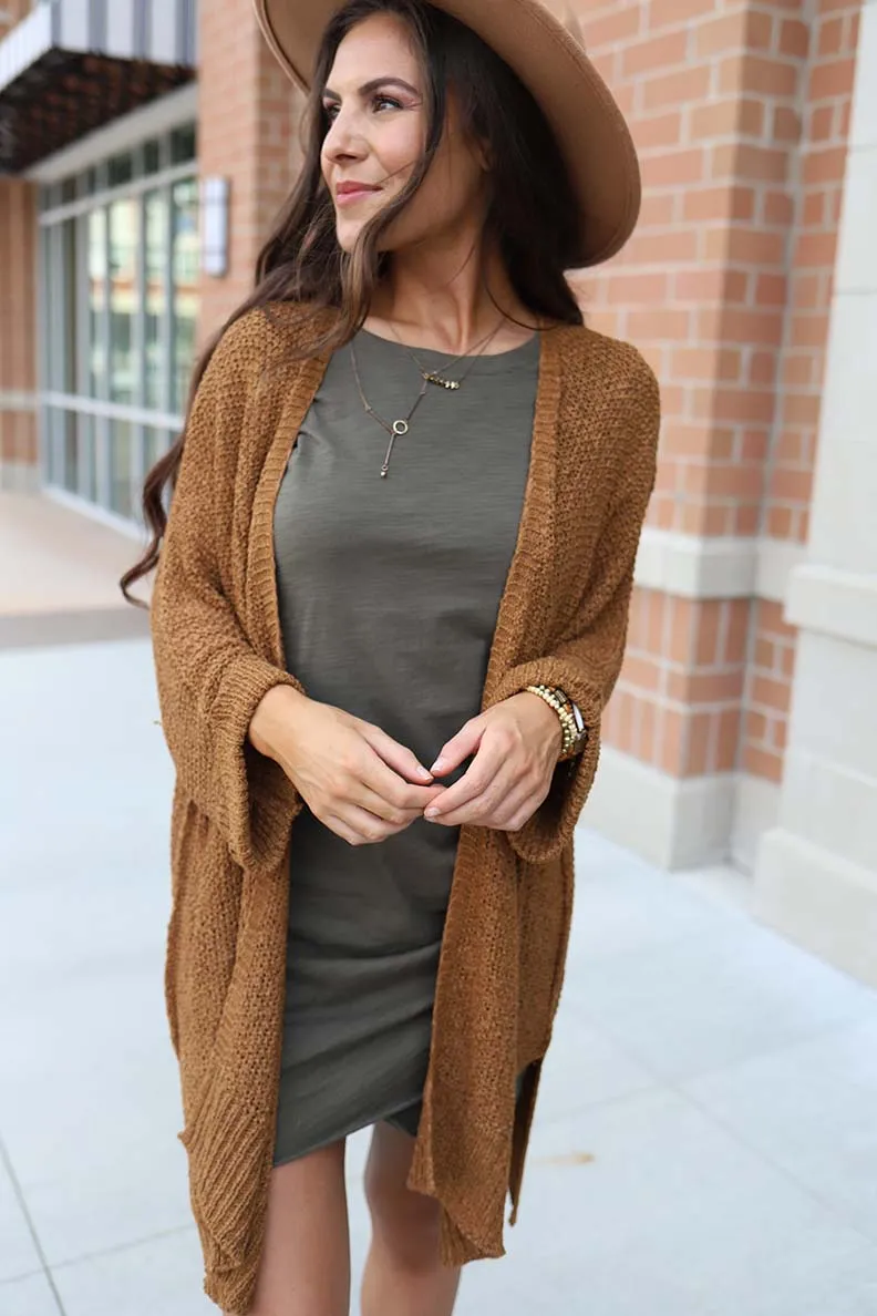 Josie Ruched Tee Shirt Dress - Olive