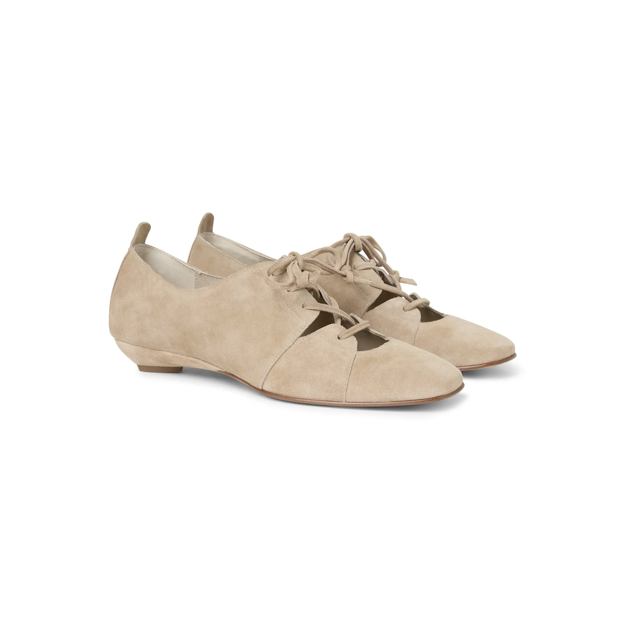 Lace-Up Low Heel Camoscio Vintage