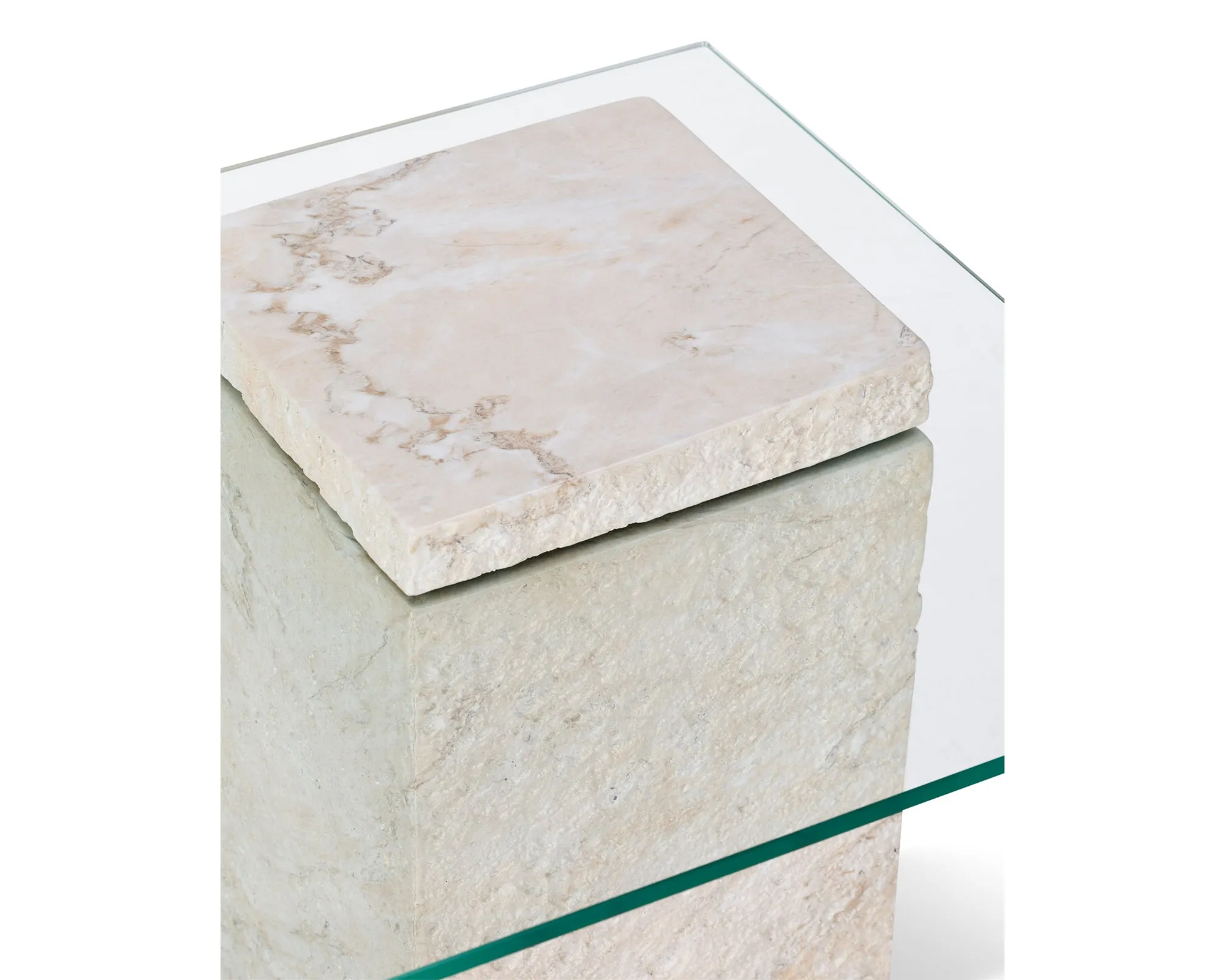 Liang & Eimil Rock Side Table – Beige Faux Marble