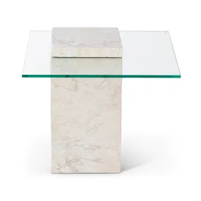 Liang & Eimil Rock Side Table – Beige Faux Marble