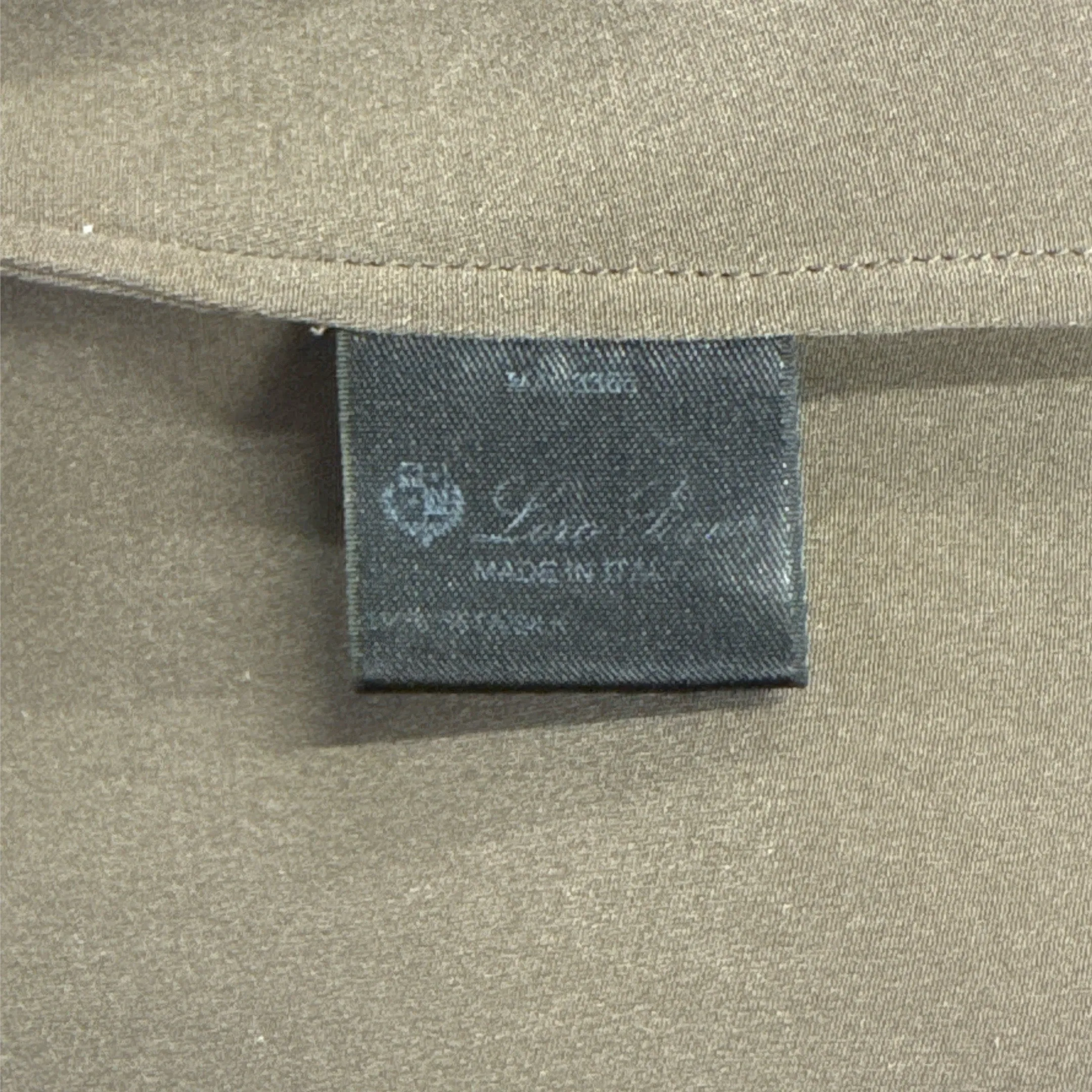 Loro Piana Women's Silk Olive Green Button-Up Blouse