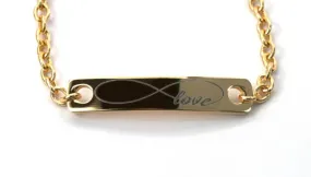 Love Infinity Bar Charm, Gold Infinity Bracelets