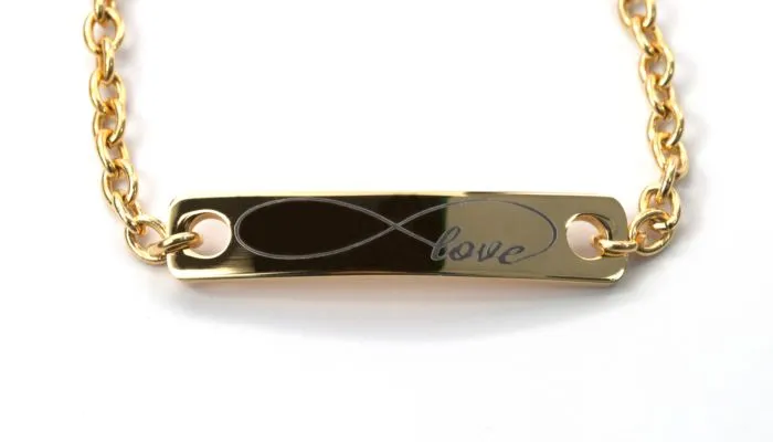 Love Infinity Bar Charm, Gold Infinity Bracelets