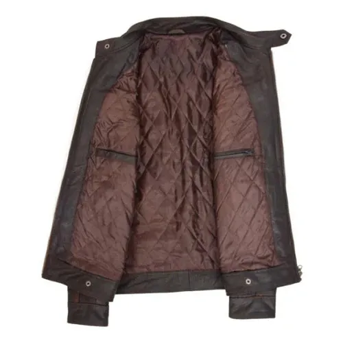 Men's Brown Ethan Classic Biker Leather Jacket
