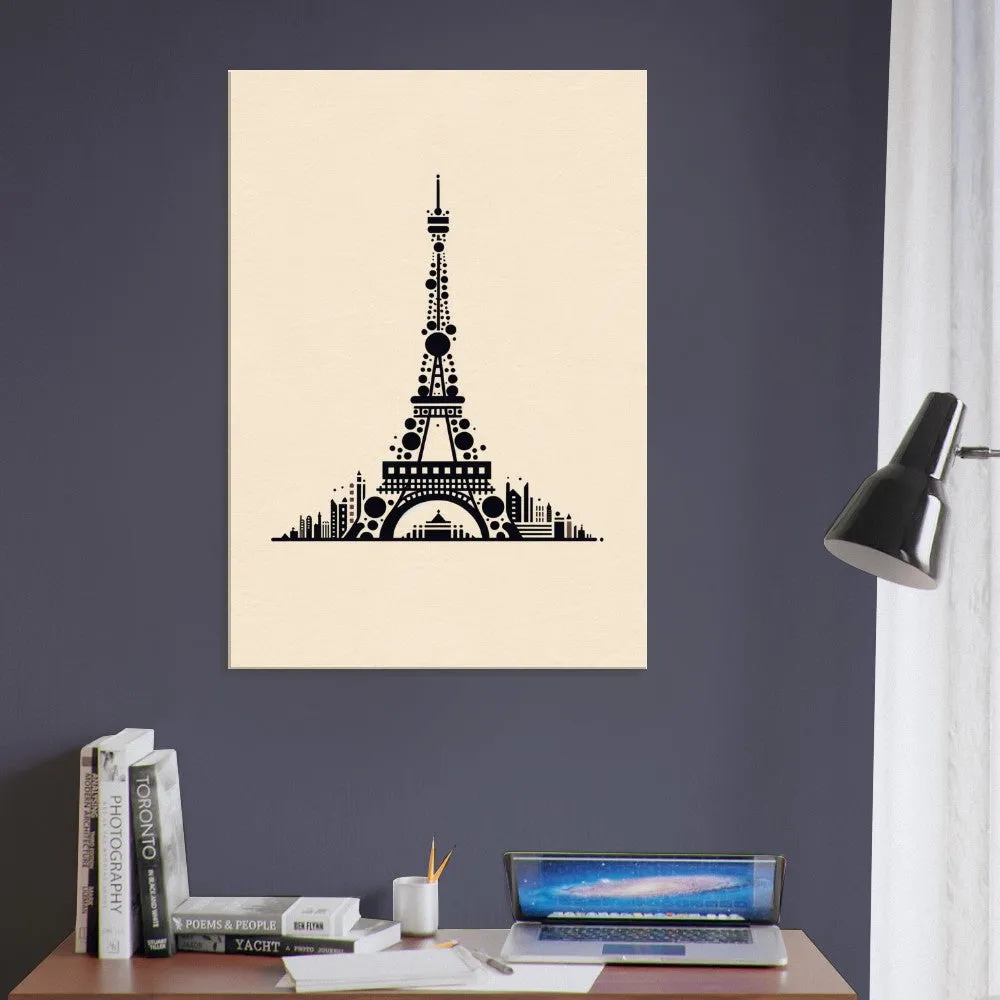 Minimalist Eiffel Tower Canvas Print, Landmark Art