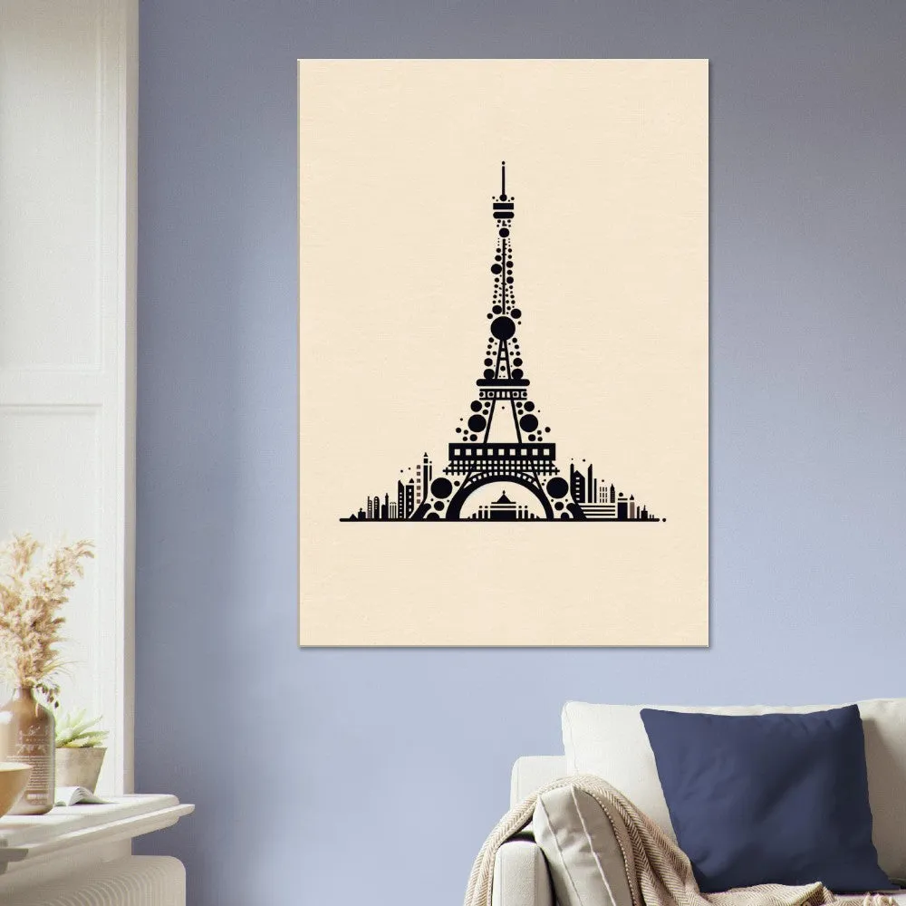 Minimalist Eiffel Tower Canvas Print, Landmark Art