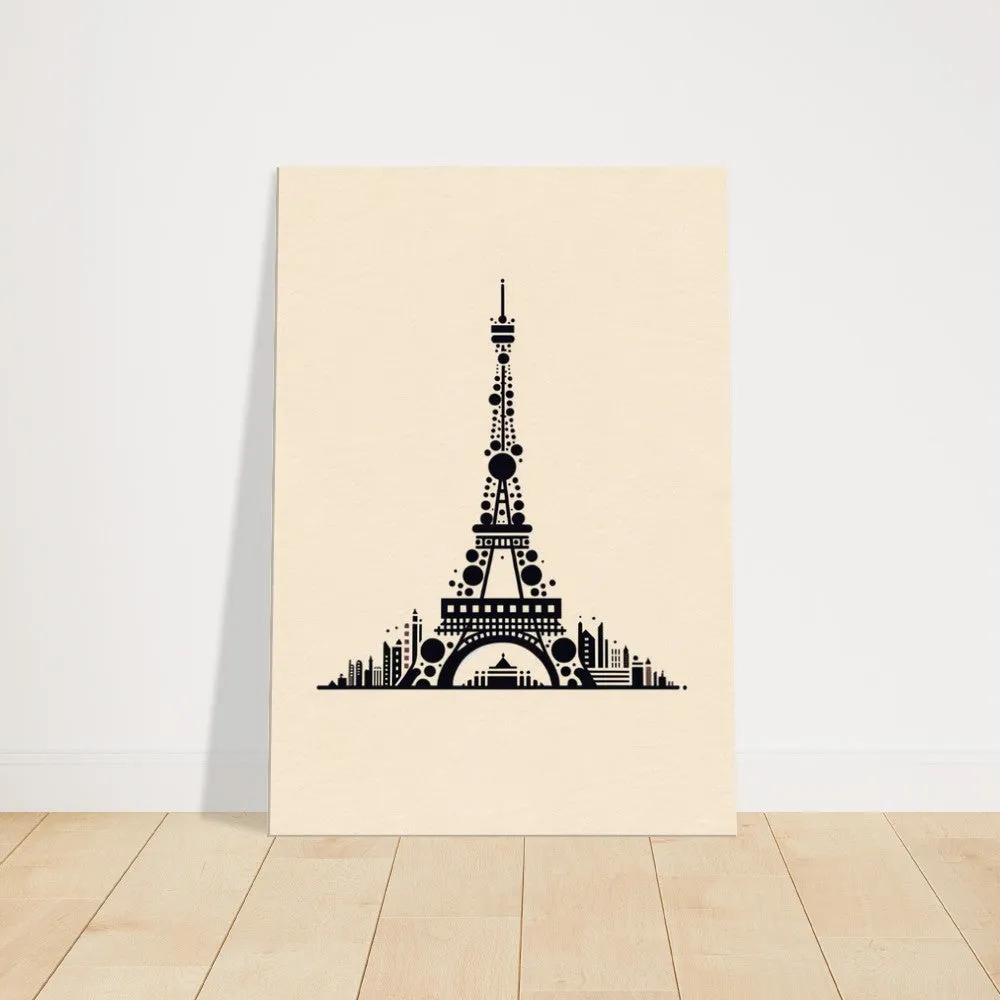 Minimalist Eiffel Tower Canvas Print, Landmark Art