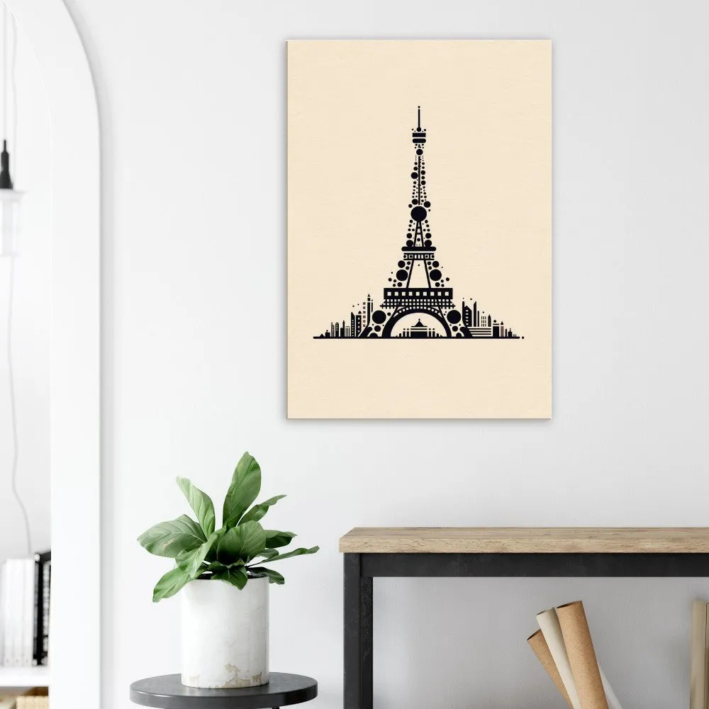 Minimalist Eiffel Tower Canvas Print, Landmark Art