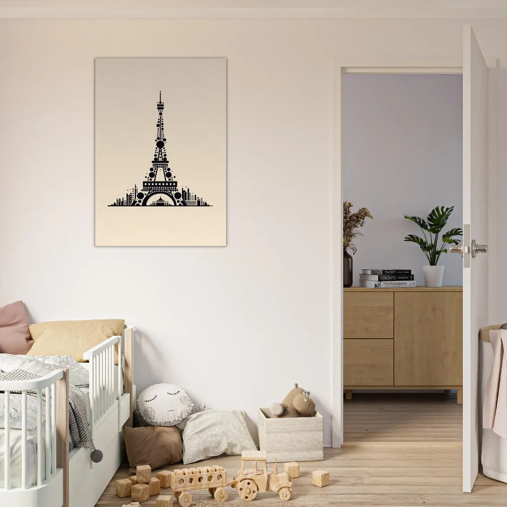 Minimalist Eiffel Tower Canvas Print, Landmark Art