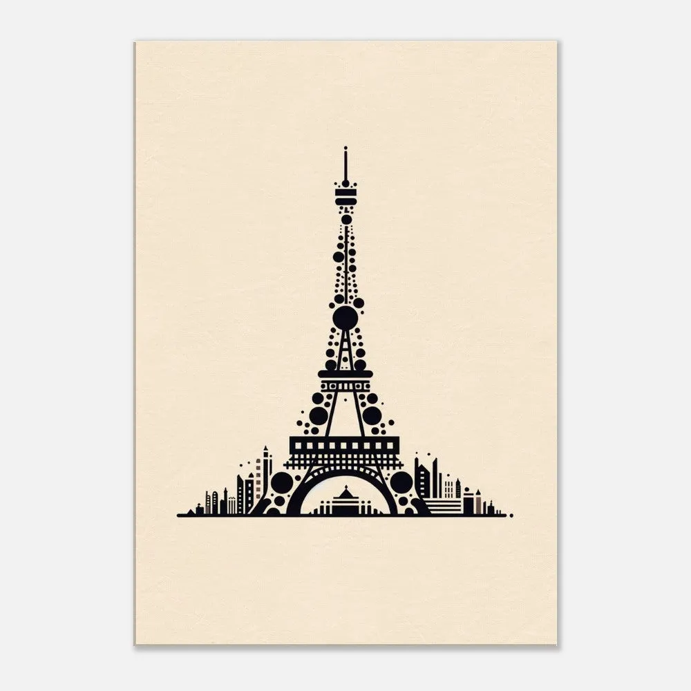 Minimalist Eiffel Tower Canvas Print, Landmark Art