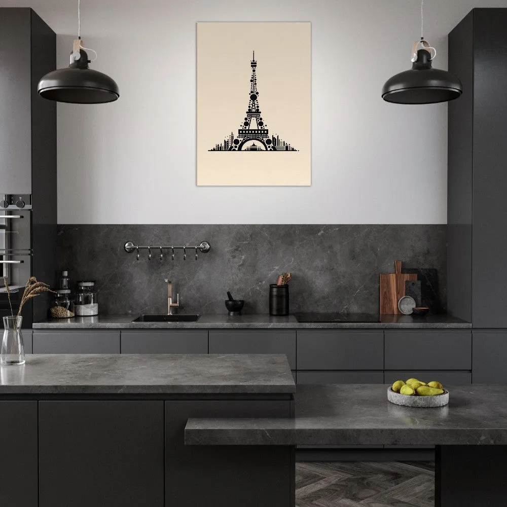 Minimalist Eiffel Tower Canvas Print, Landmark Art