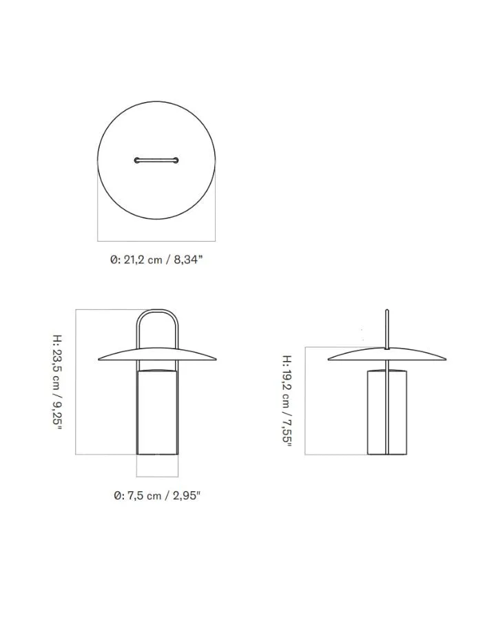 Minimalist Metal Portable Table Lamp | Ray