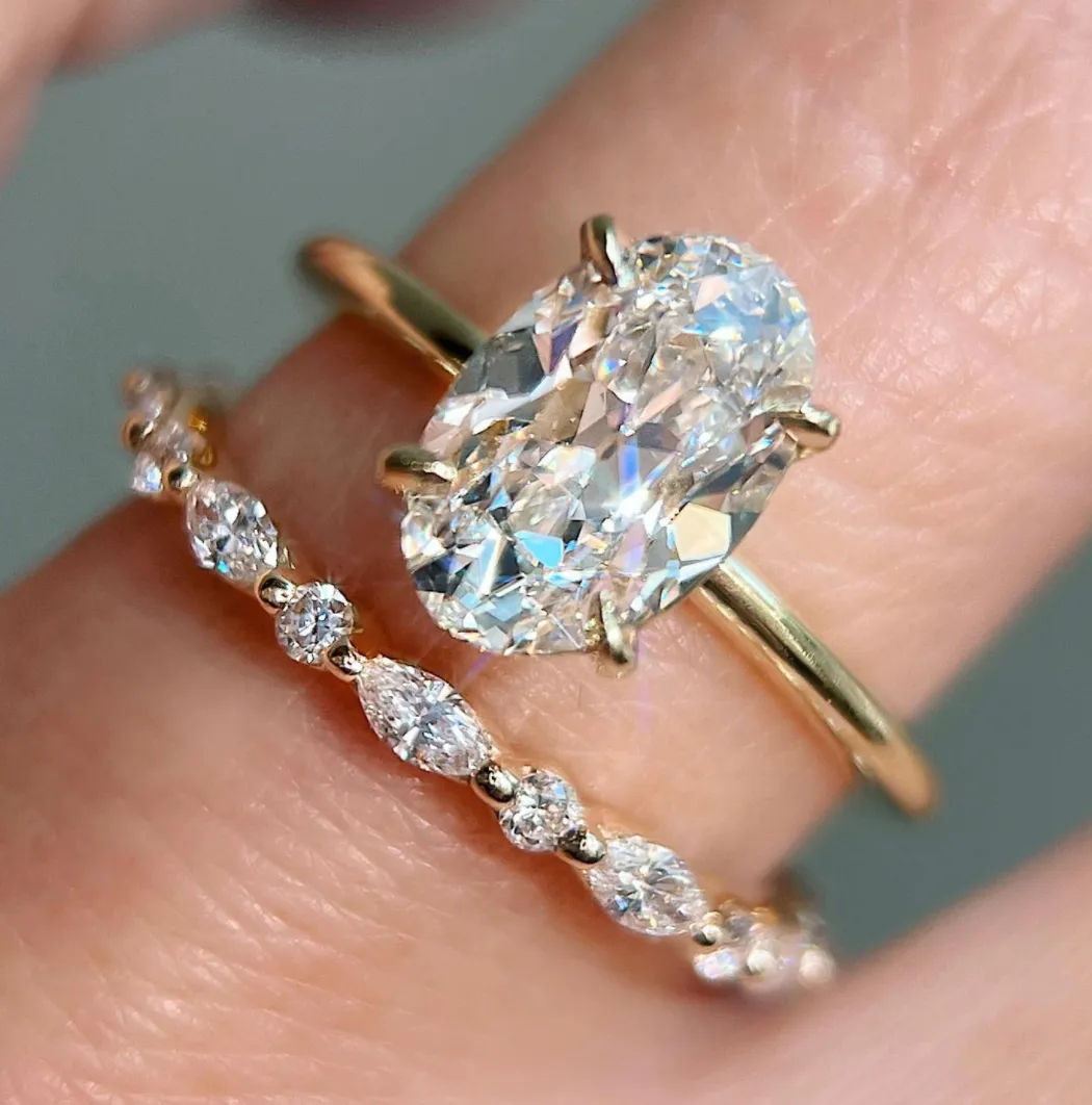 Mira Marquise and Round White Gold Eternity Band