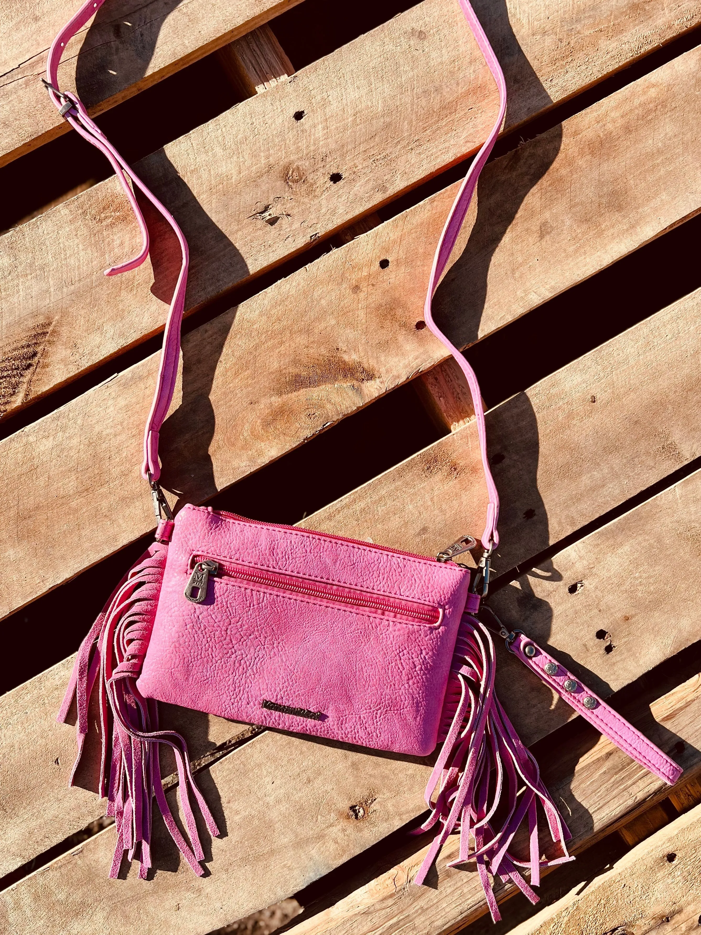 Montana West Pink Tooled Small Crossbody