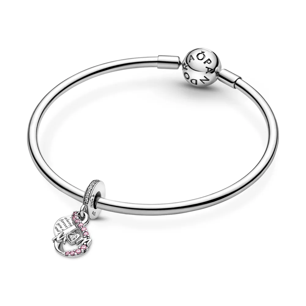Mum Infinity Pavé Double Dangle Charm