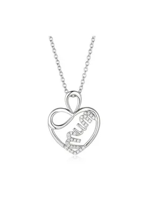 Mum Sterling Silver Heart Pendant & Chain