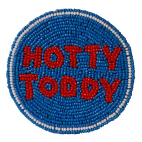 Ole' Miss Rebels Hotty Toddy Beaded Button in Sky and Red by Desden