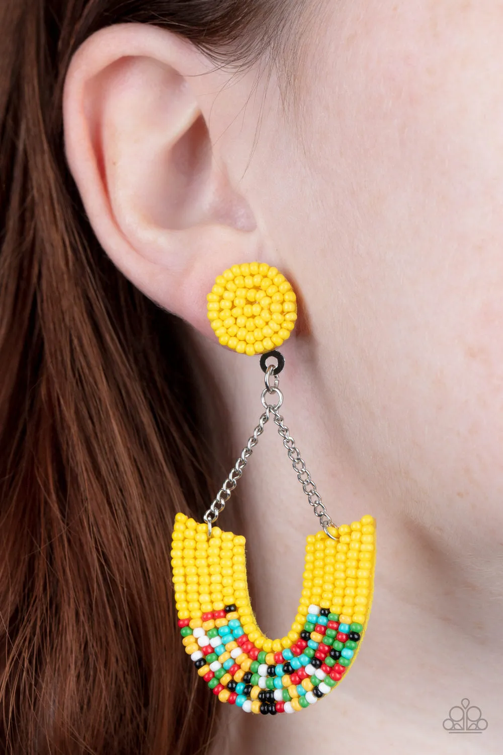 Paparazzi Make it RAINBOW- Yellow  Earring P5PO-YWXX-032XX