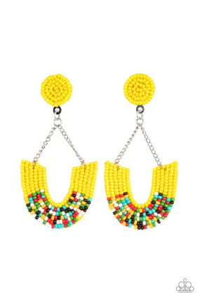 Paparazzi Make it RAINBOW- Yellow  Earring P5PO-YWXX-032XX
