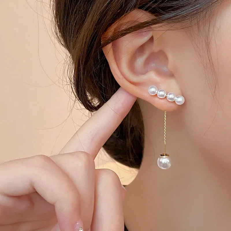 Pearl Earrings with Pendant