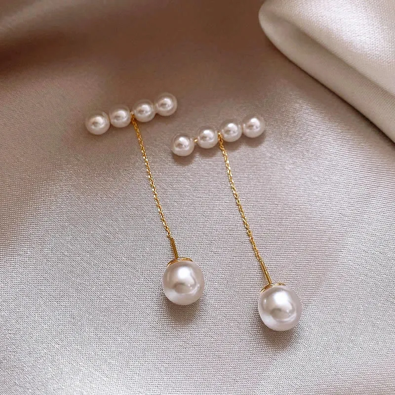 Pearl Earrings with Pendant
