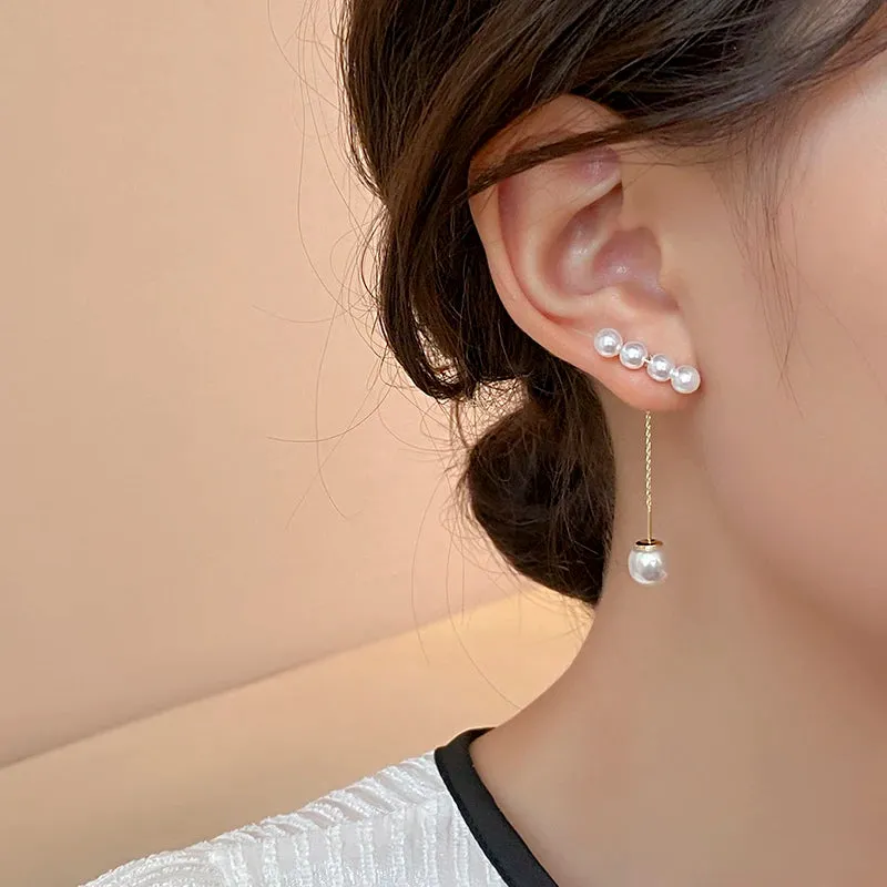 Pearl Earrings with Pendant