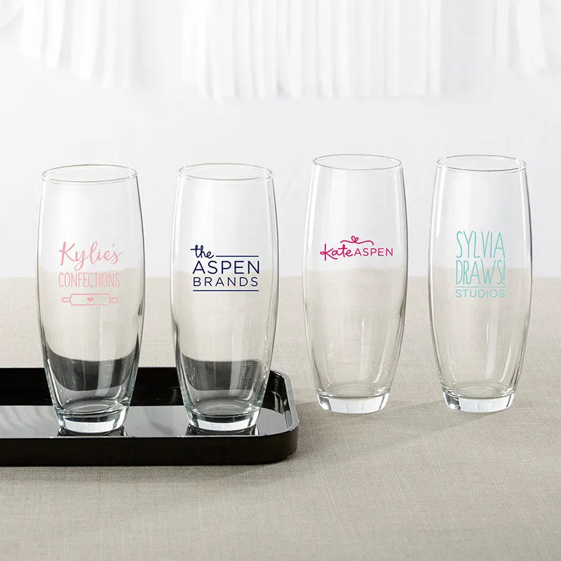Personalized 9 oz. Stemless Champagne Glass - Custom Design