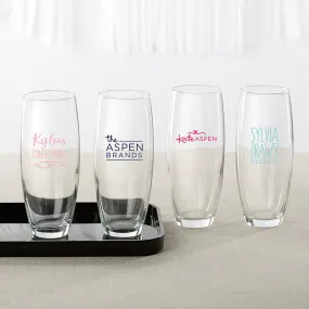 Personalized 9 oz. Stemless Champagne Glass - Custom Design