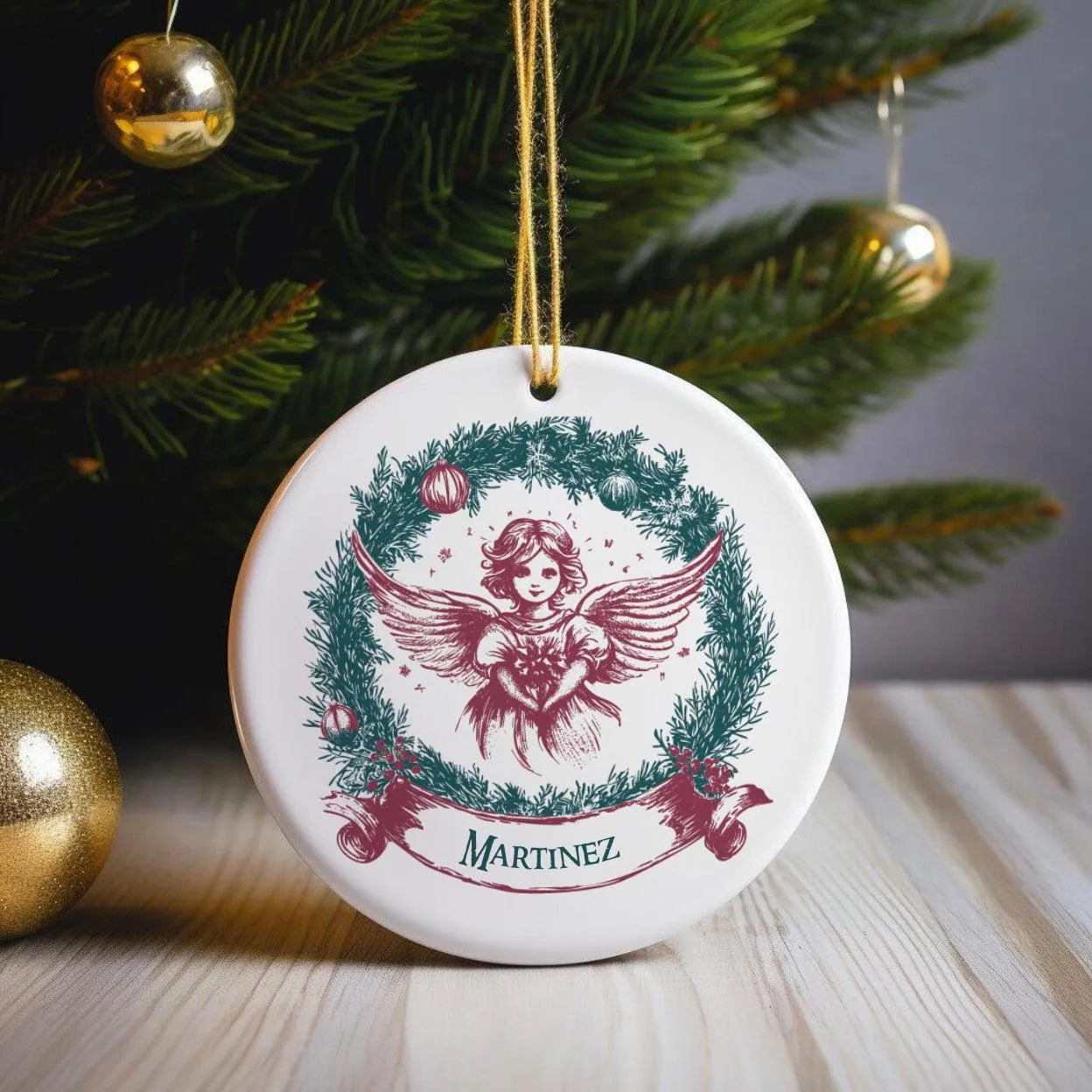 Personalized Angel Vintage Christmas Ornament