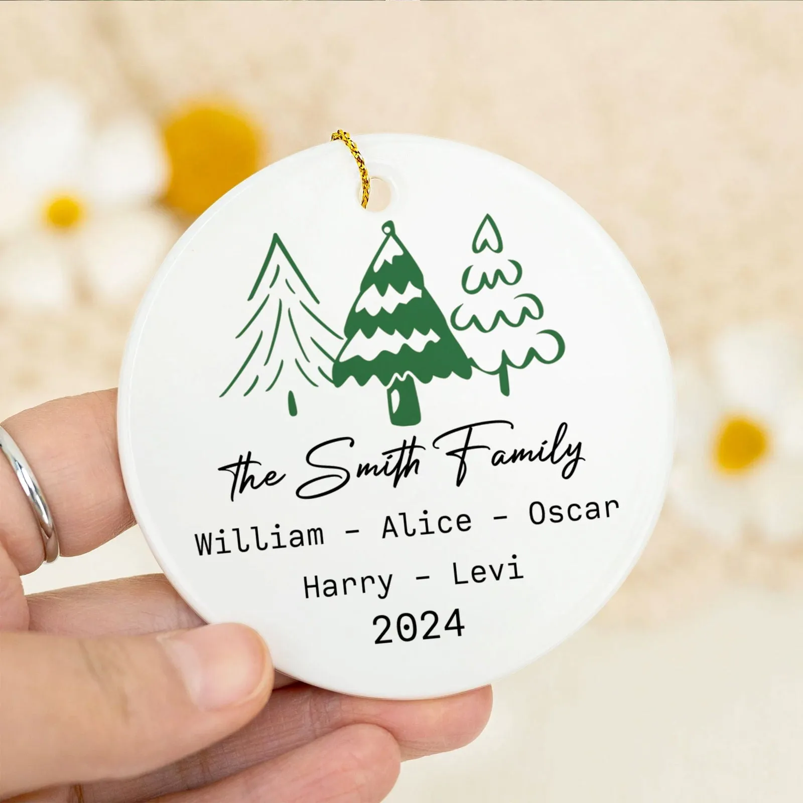 Personalized Family Ornament, Custom Xmas Tree Ornament CX01-27