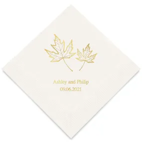 PERSONALIZED FOIL PRINTED PAPER NAPKINS - Fall Leaf

(50/pkg)