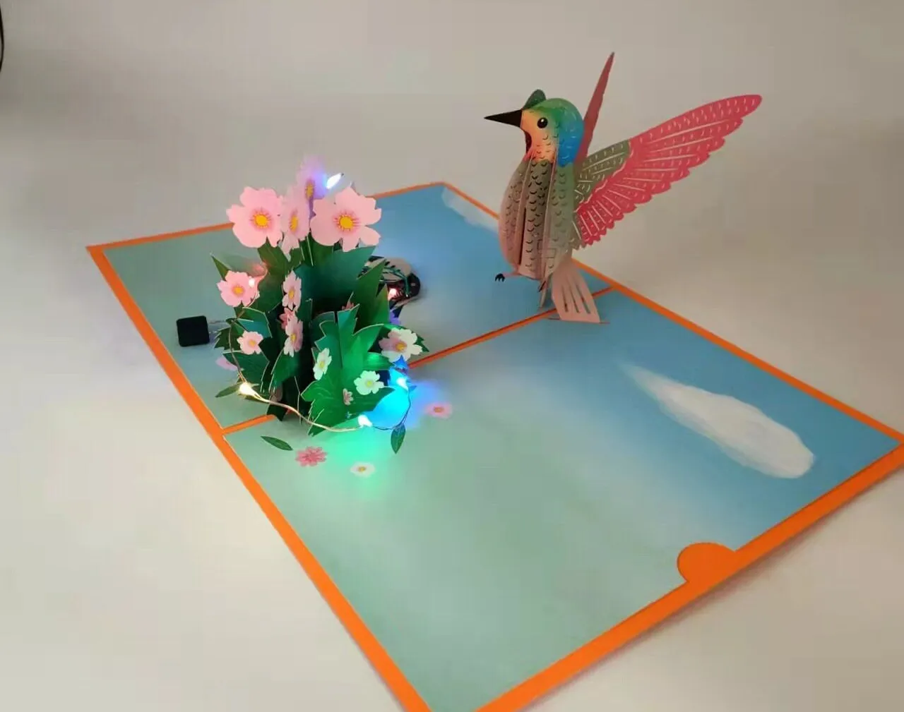 Personalized Hummingbird Pop-Up Greeting Card for Birthday - Handmade 3D Card for Thoughtful Congrats & Thank You Gifts