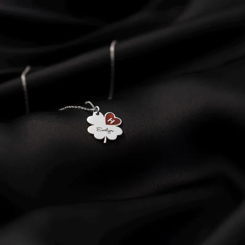 Personalized Name Custom Clover Necklace