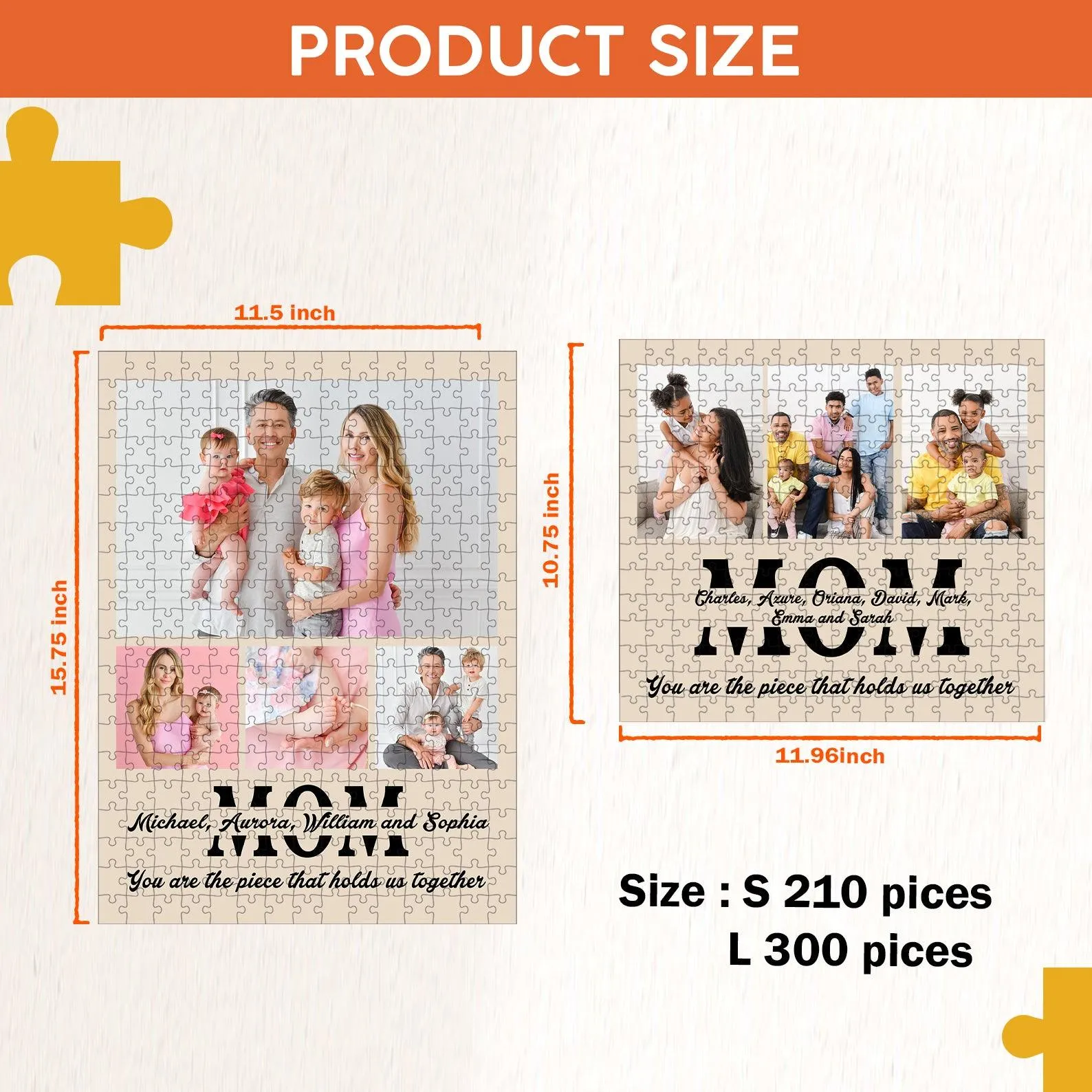 Personalized Puzzle Make A Puzzle With Your Photos - Jigsaw Puzzle Picture for Mother's Day - Mother's Day Gift