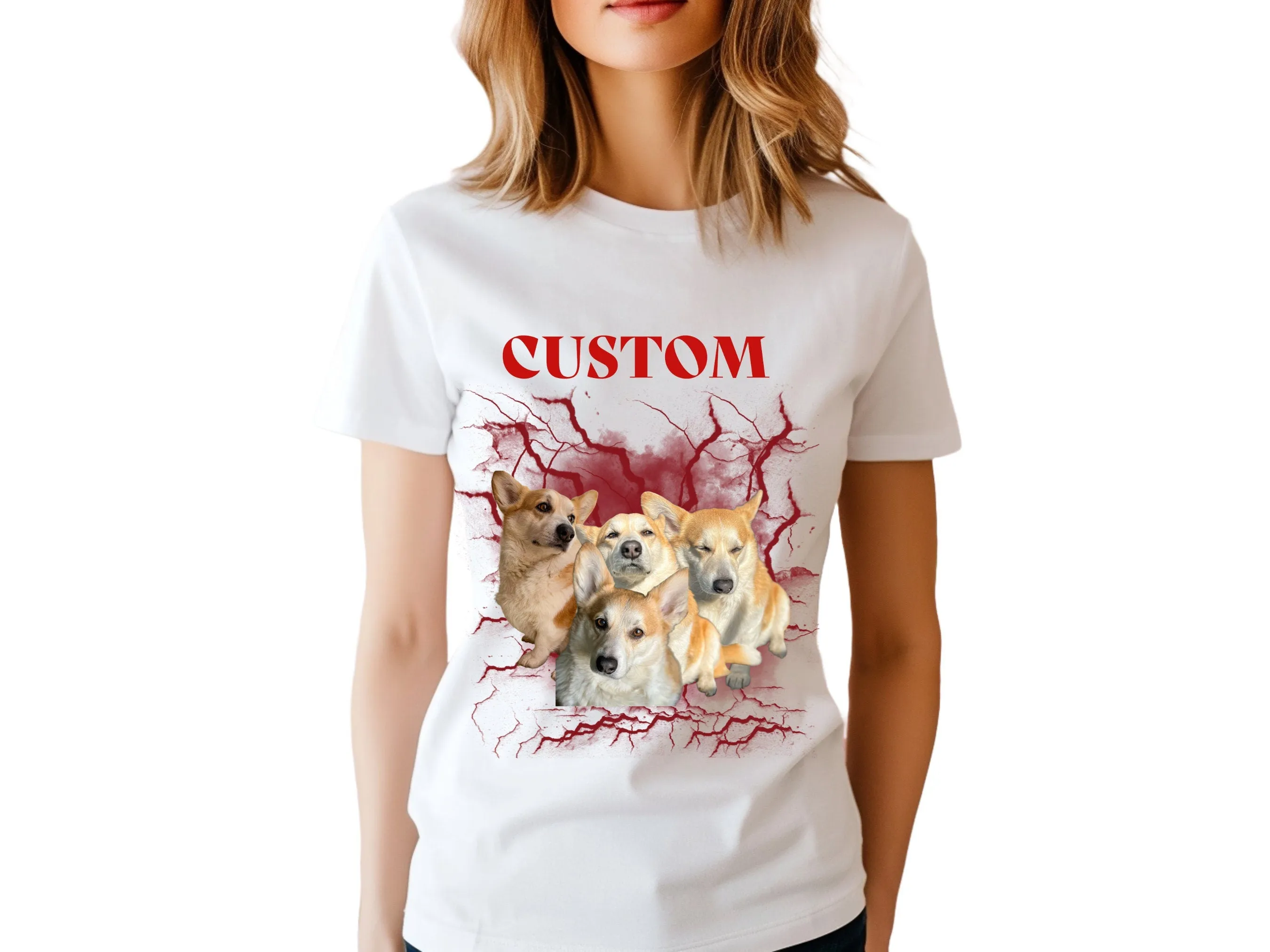 Pet Portrait Custom Dog Shirt Gift for Dog Mom