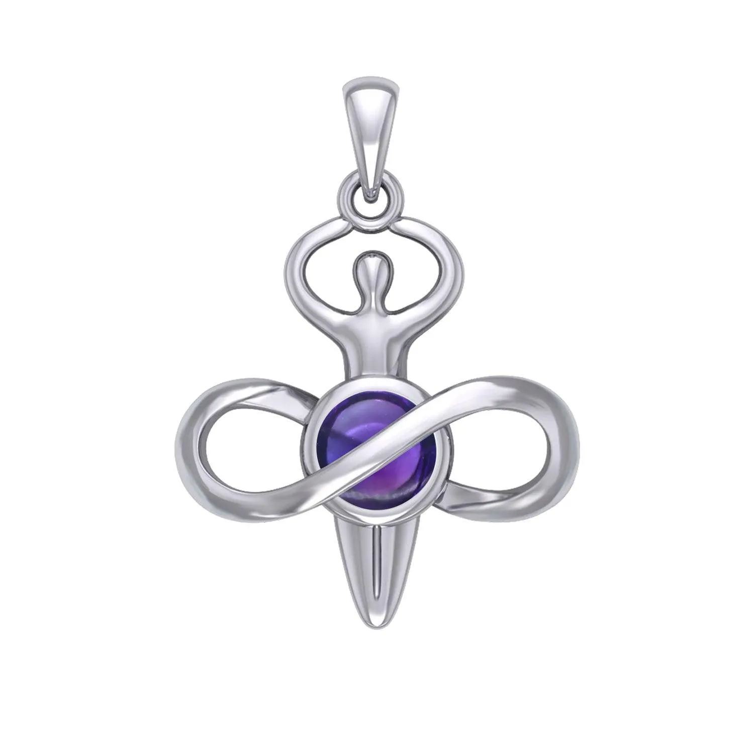 Peter Stone Eternal Light of Goddess Silver Pendant with Gem TPD6176
