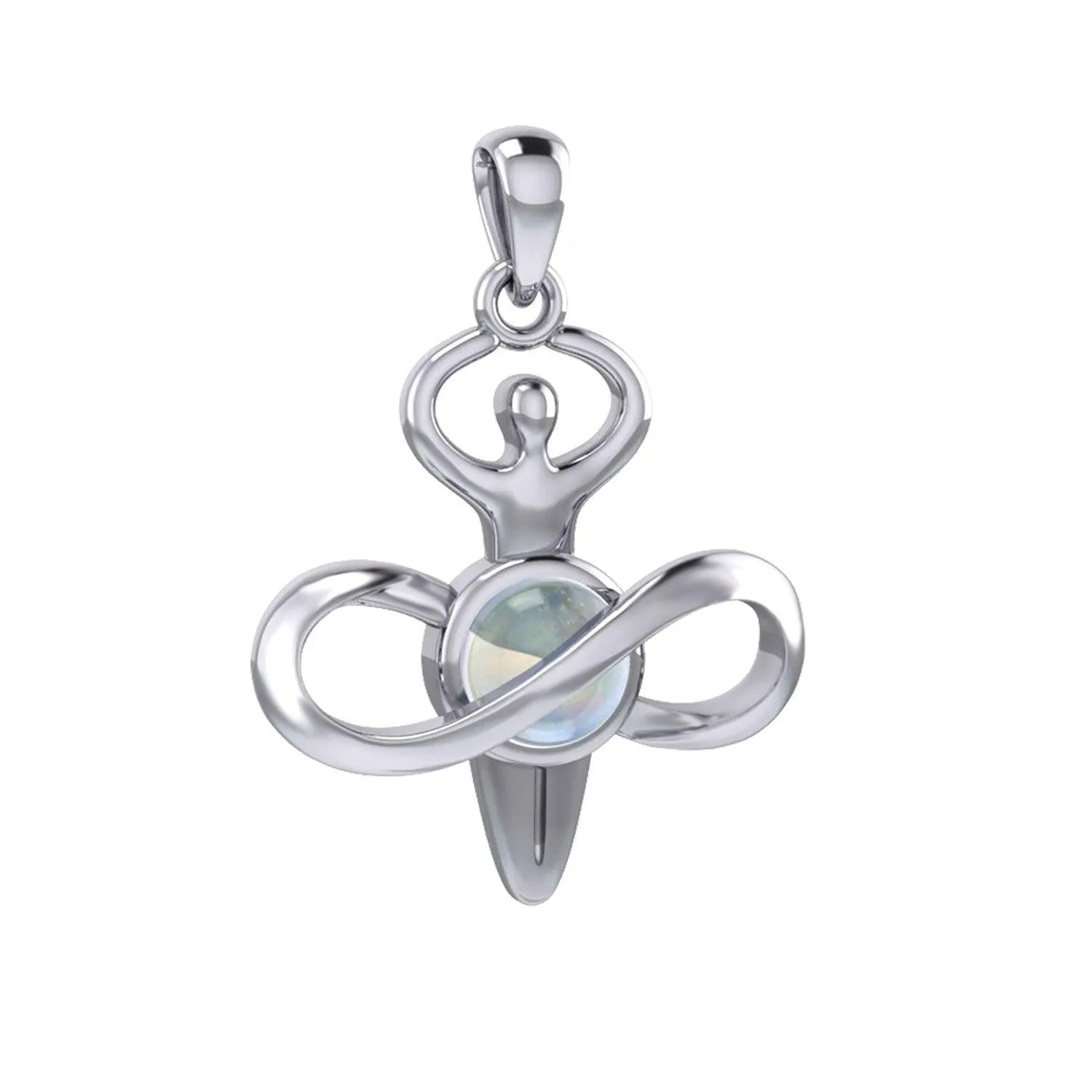 Peter Stone Eternal Light of Goddess Silver Pendant with Gem TPD6176